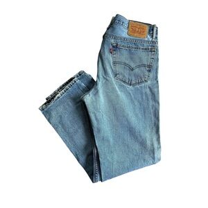 Levi's Men's Blue Jeans Denim Straight Leg Sz 36x32 Distressed